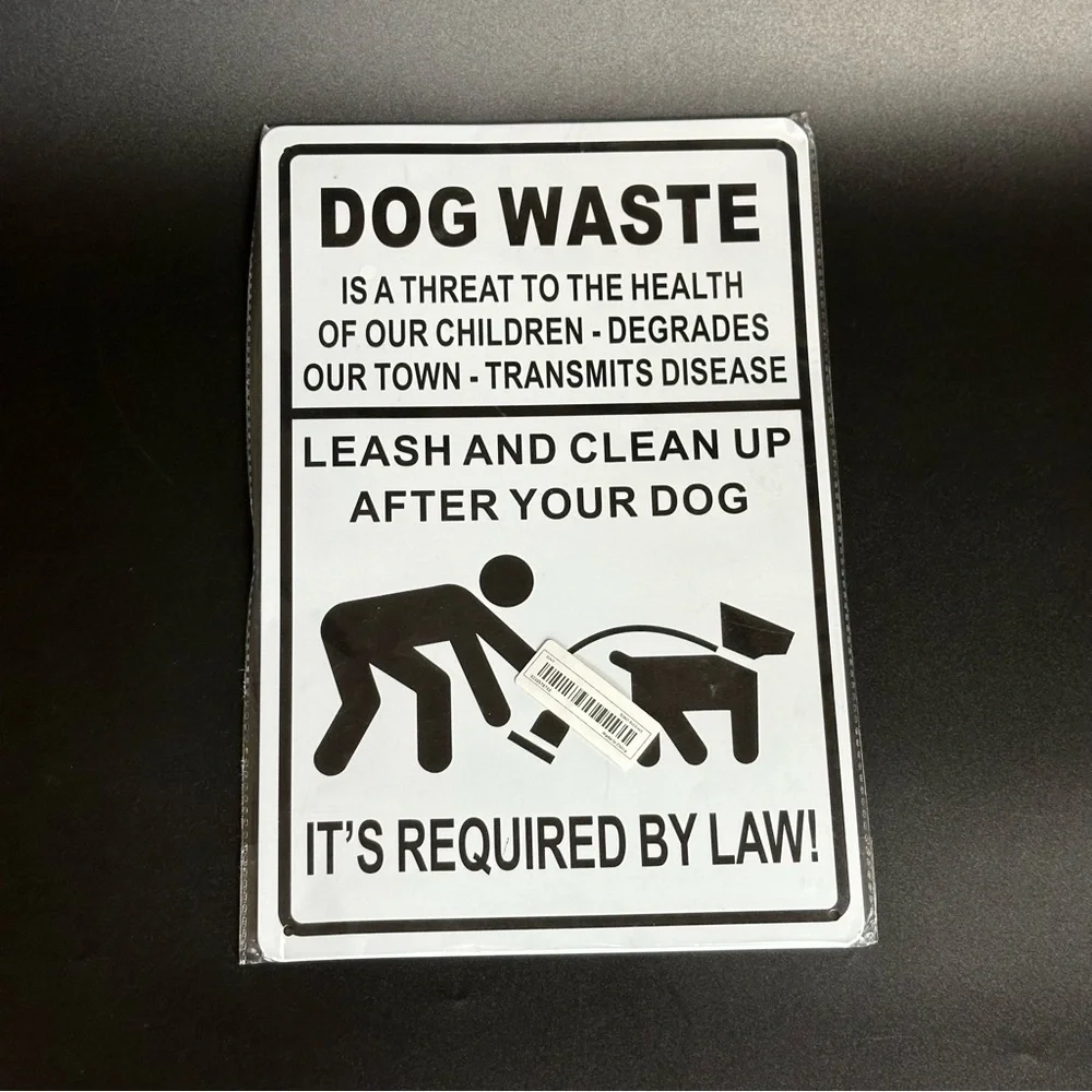 Dog Waste Clean-Up Sign - Black and White